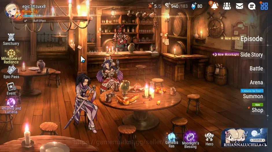 Epic Seven Accounts GLOBAL Unverif|NewEra|2 ML {BArunka,Zio)+Setsuka,Z image 1