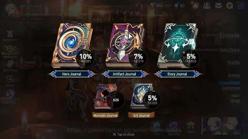 Epic Seven Accounts GLOBAL Unverif|NewEra|2 ML {BArunka,Zio)+Setsuka,Z image 3