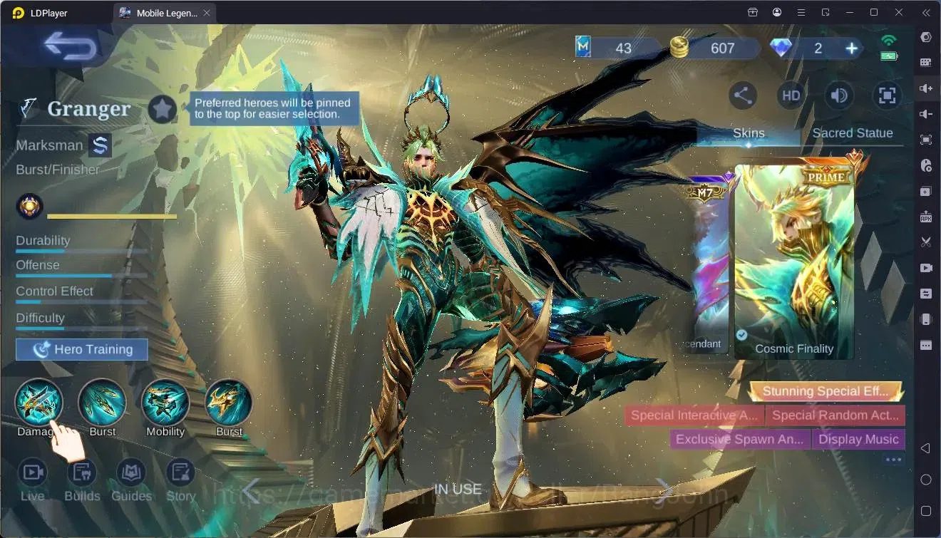 Mobile Legends: Bang Bang Accounts Global |Hero 93|Skin 155|Expert|Prime Granger|Meow image 18
