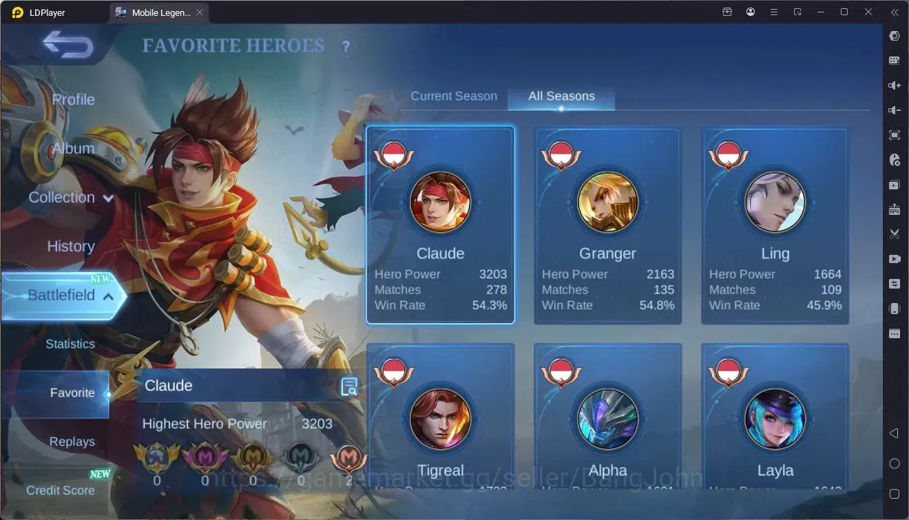 Mobile Legends: Bang Bang Accounts Global |Hero 93|Skin 155|Expert|Prime Granger|Meow image 4
