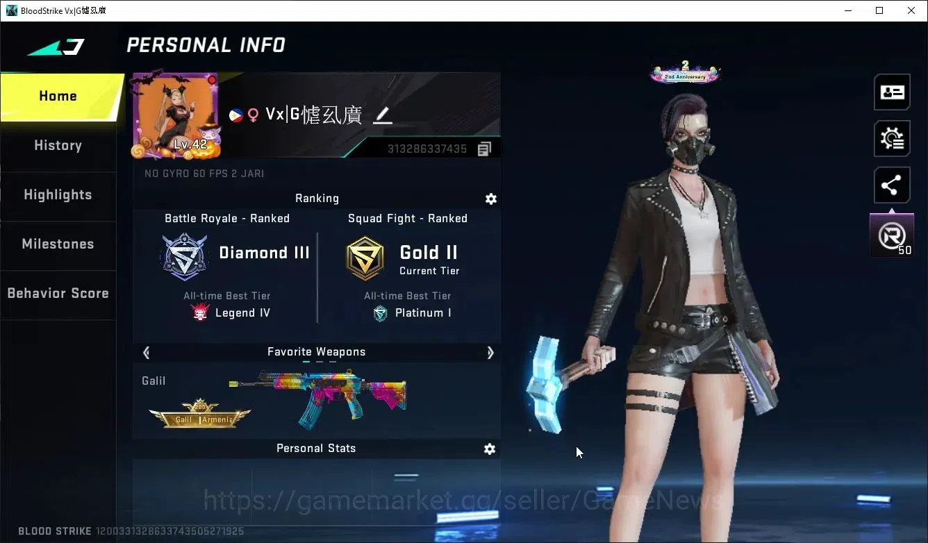 Blood Strike Accounts ASIA|MELEE AXE-Crystal+Collab TR Takamichi,7DS AK4 image 2