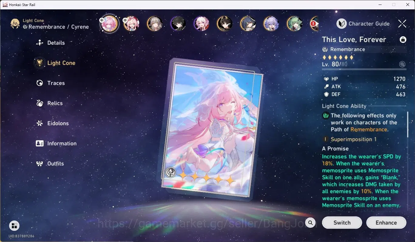 Honkai Star Rail Accounts ASIA|10 Limited|Tim Prem Castorice+3 Sign|Dan Heng image 5