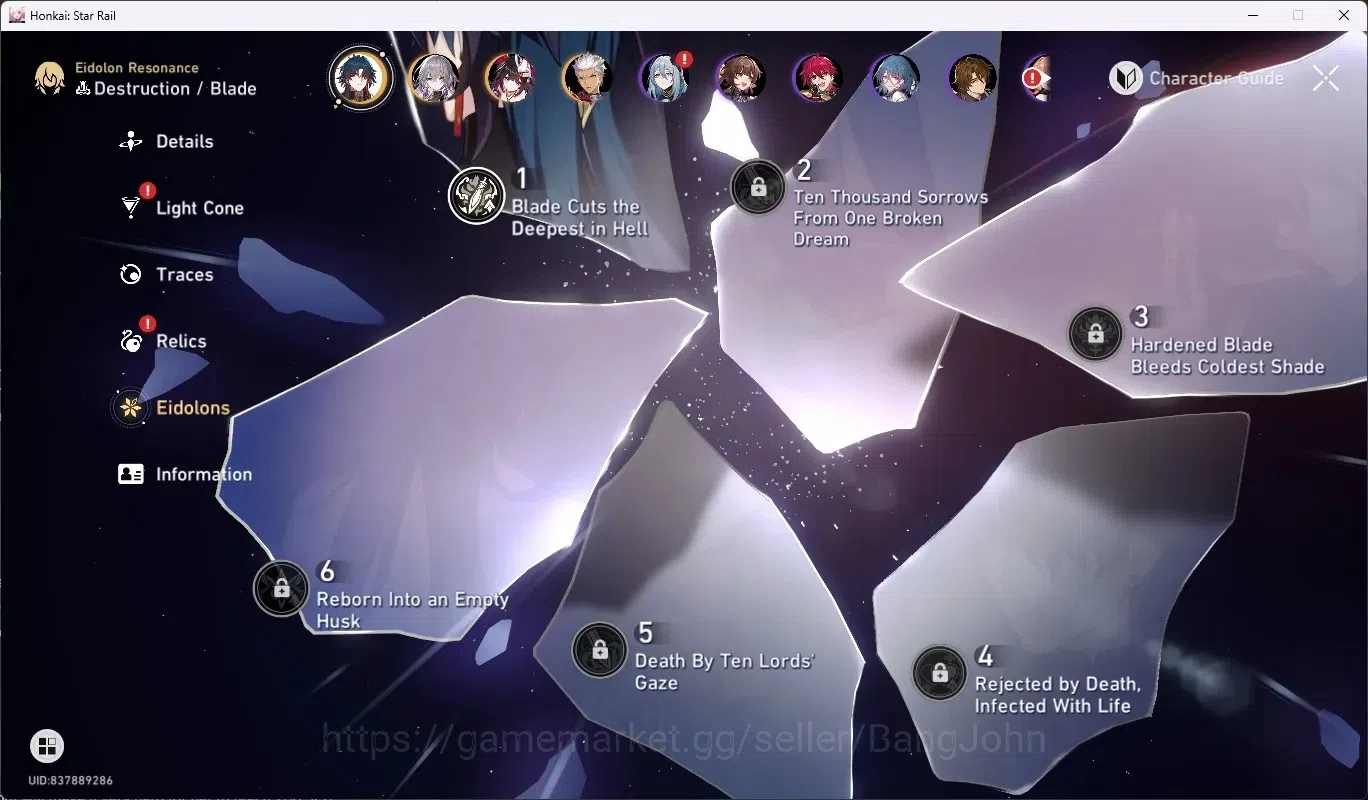 Honkai Star Rail Accounts ASIA|10 Limited|Tim Prem Castorice+3 Sign|Dan Heng image 7