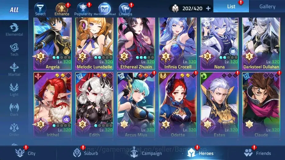 Mobile Legends: Adventure Accounts Global |LV 129|53525k Power |VIP 9|Camp 57-5|Hero 202|3 UR[Irithel,Norn,Crocell]|15 4