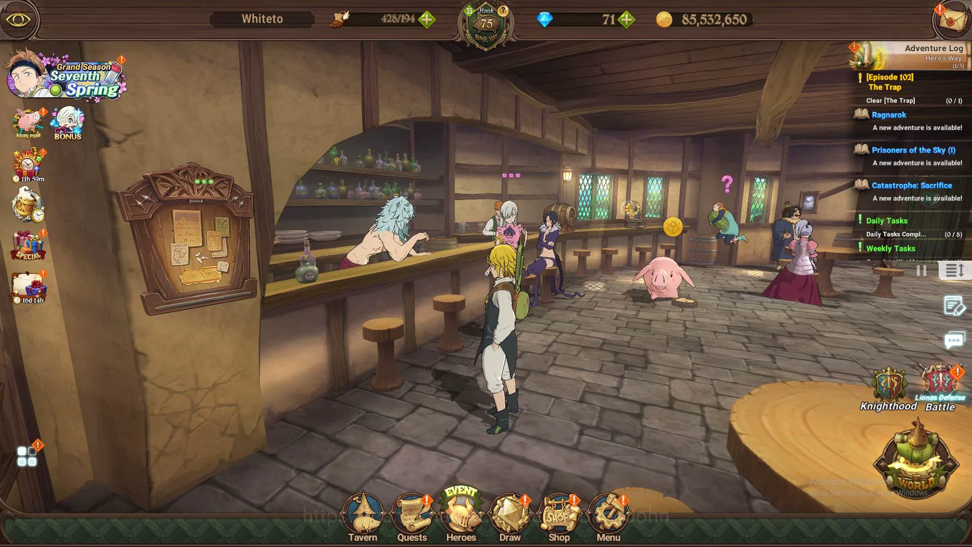 The Seven Deadly Sins: Grand Cross Accounts Others ASIA|3m CC|1LR Helbram|Full Collab Solev|UR