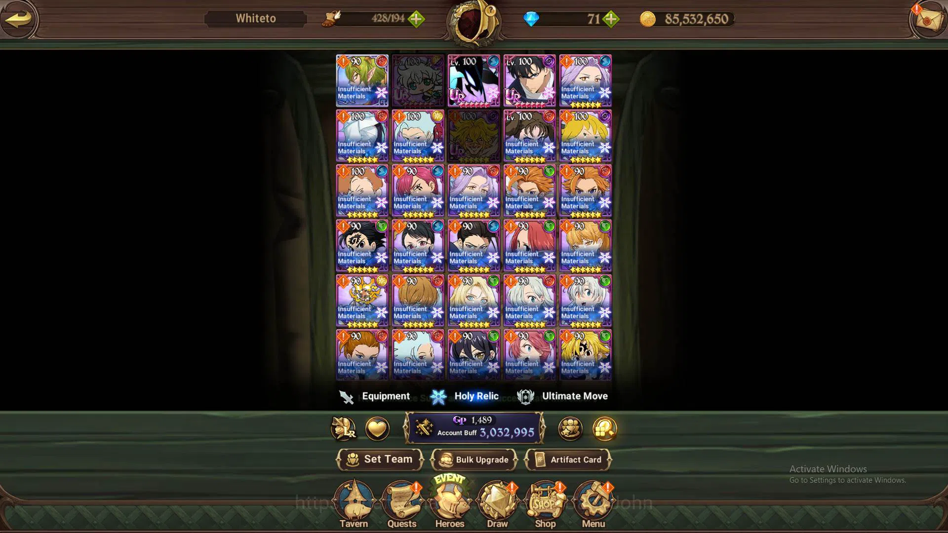 The Seven Deadly Sins: Grand Cross Accounts Others ASIA|3m CC|1LR Helbram|Full Collab Solev|UR 10