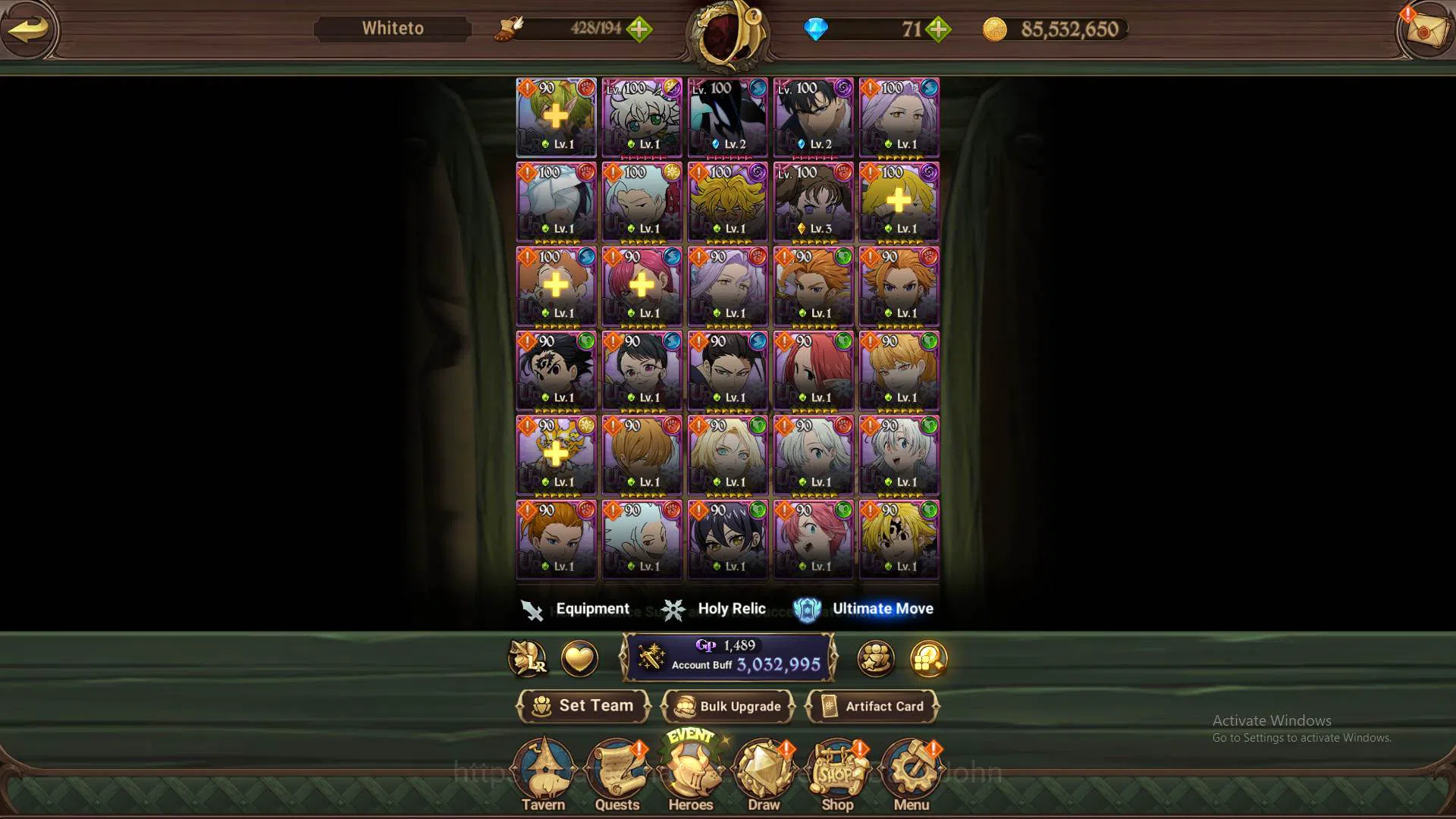The Seven Deadly Sins: Grand Cross Accounts Others ASIA|3m CC|1LR Helbram|Full Collab Solev|UR 12