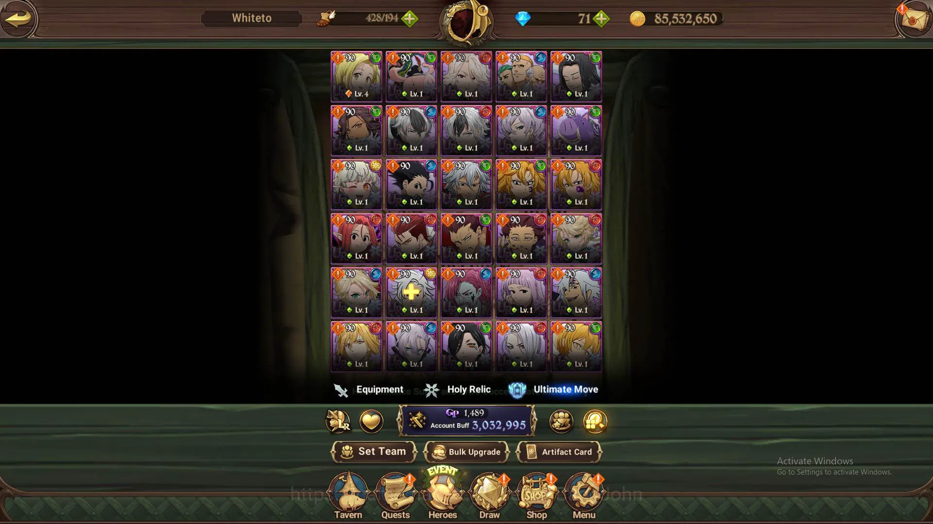 The Seven Deadly Sins: Grand Cross Accounts Others ASIA|3m CC|1LR Helbram|Full Collab Solev|UR 13