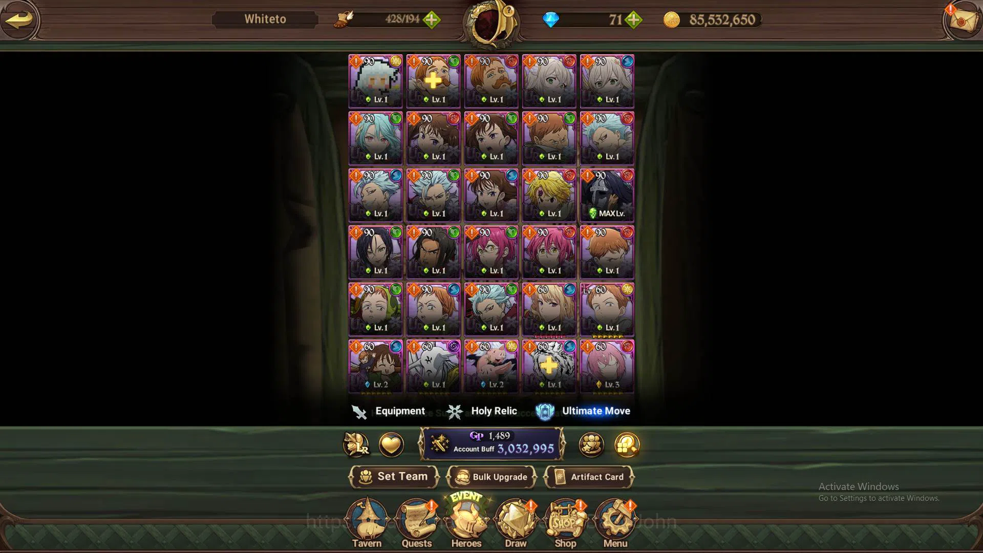 The Seven Deadly Sins: Grand Cross Accounts Others ASIA|3m CC|1LR Helbram|Full Collab Solev|UR 14