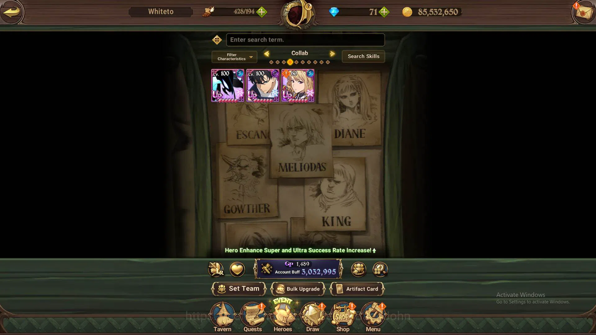 The Seven Deadly Sins: Grand Cross Accounts Others ASIA|3m CC|1LR Helbram|Full Collab Solev|UR 9
