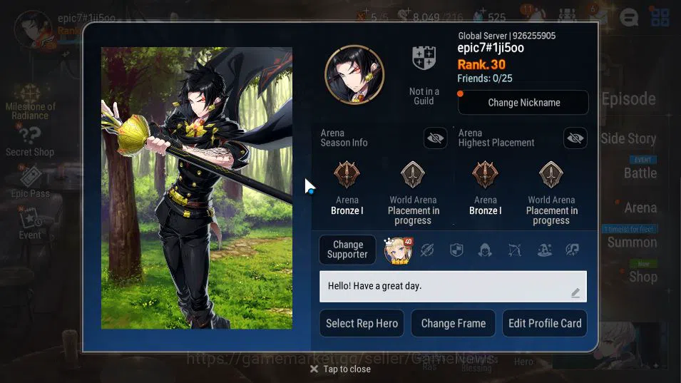 Epic Seven Accounts GLOBAL Unverif|New Era|2 ML(BArunka,Remnant Violet image 2