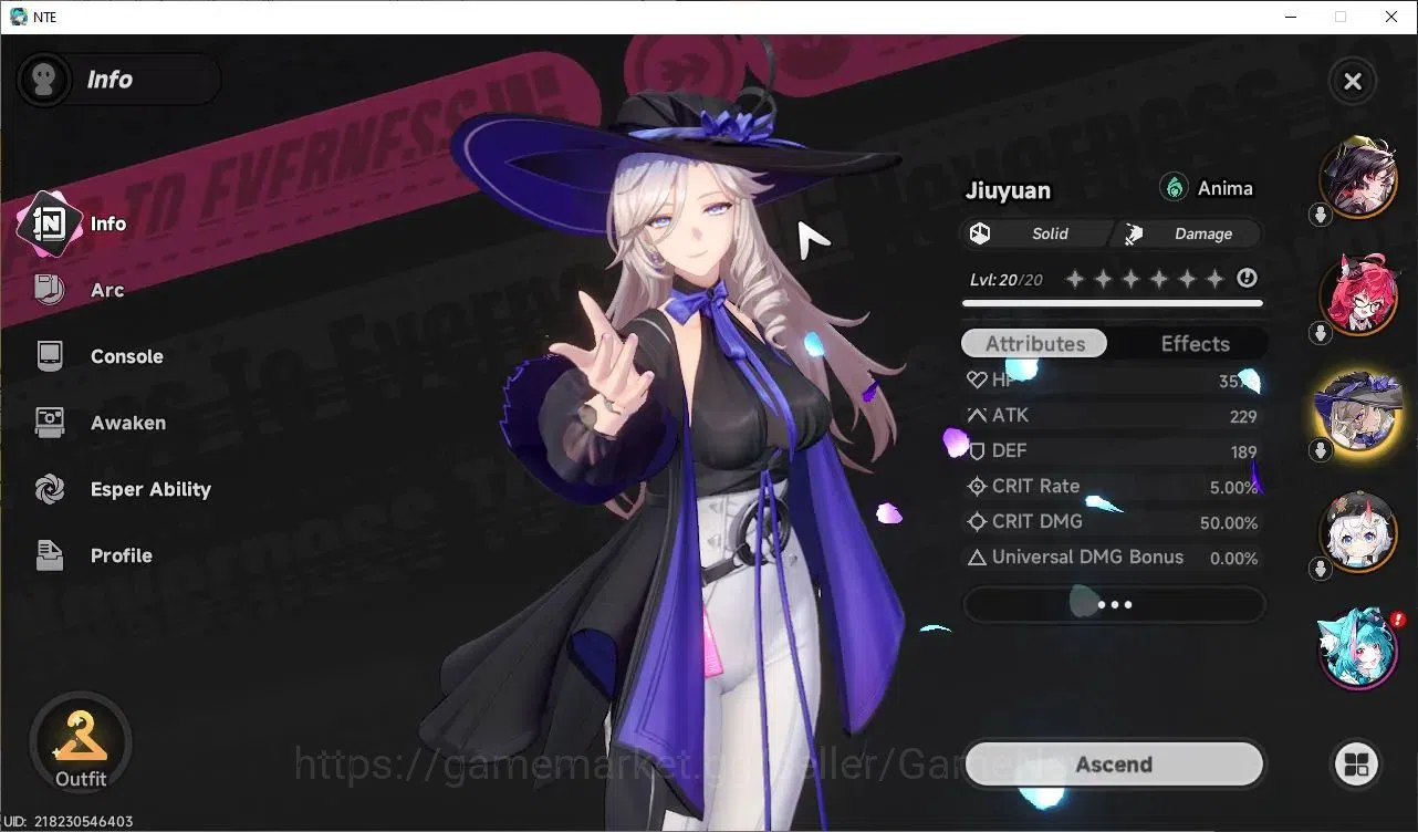 Neverness to Everness Accounts Global SEA |HL 7| 4 SSR Nanally, Hotori, Jiuyuan A image 3
