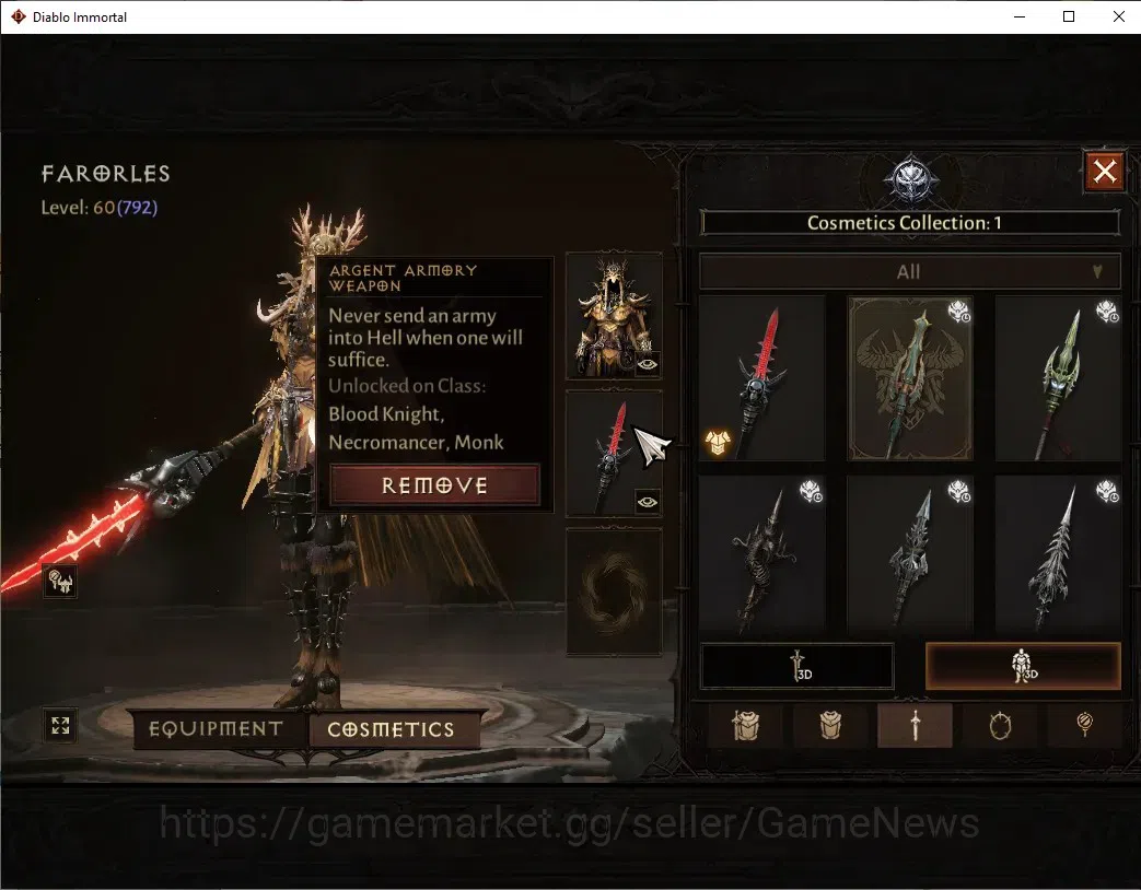 Diablo Immortal Accounts SEA - izual|CS ON|Lv60 (792)|Blood Knight|CR 40K | image 15