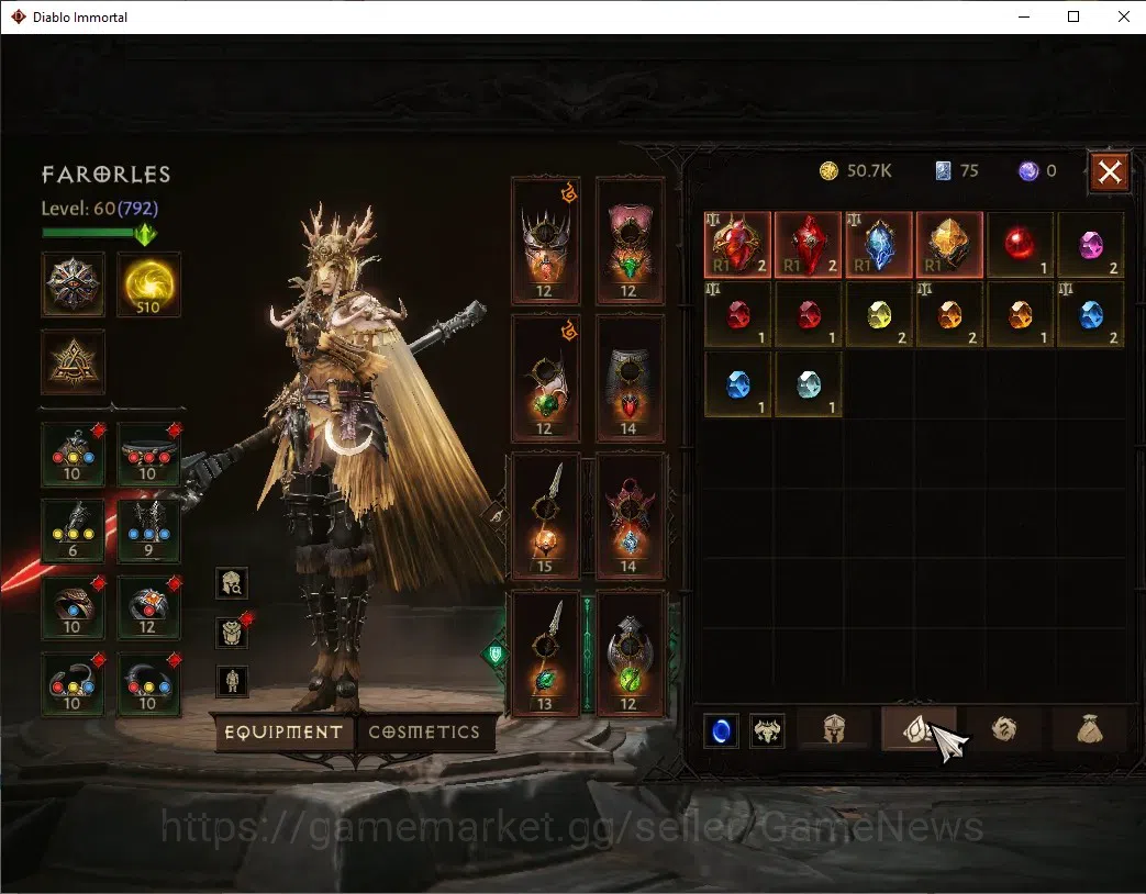 Diablo Immortal Accounts SEA - izual|CS ON|Lv60 (792)|Blood Knight|CR 40K | image 6