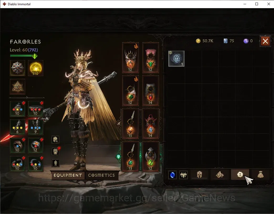 Diablo Immortal Accounts SEA - izual|CS ON|Lv60 (792)|Blood Knight|CR 40K | image 7