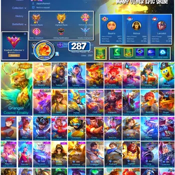 Mobile Legends: Bang Bang Collector #3720 287 Skins | Collector Natalia | Prime Grange image 1