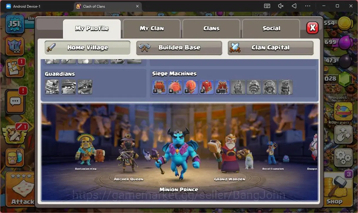 Clash of Clans Accounts Global |TH16–BH8|HH 9|LVL 151|BK62,AQ37,MP30,GW16, image 3