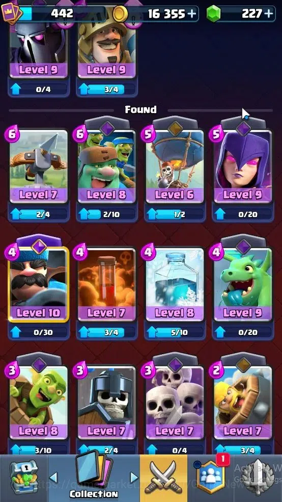 Clash Royale Accounts High-End Lvl 442|Trophy 3268|KTL 9|Card 62|2 EVO,19 Epic,23 Rare,25 Common|2 Wild Shard+Gems 227|Take 14