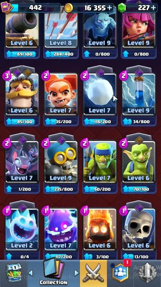 Clash Royale Accounts High-End Lvl 442|Trophy 3268|KTL 9|Card 62|2 EVO,19 Epic,23 Rare,25 Common|2 Wild Shard+Gems 227|Take 17
