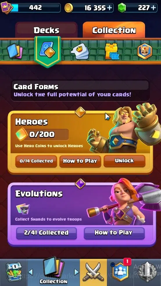 Clash Royale Accounts High-End Lvl 442|Trophy 3268|KTL 9|Card 62|2 EVO,19 Epic,23 Rare,25 Common|2 Wild Shard+Gems 227|Take 5