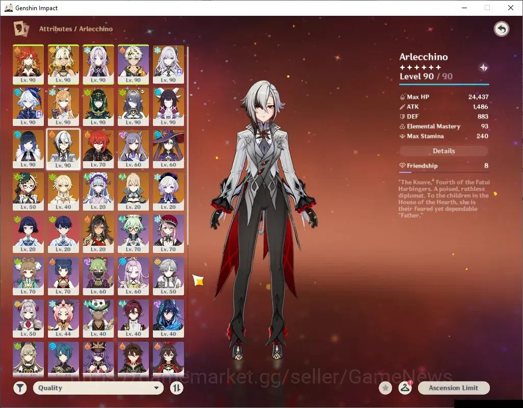 Genshin Impact Accounts ASIA|AR 58|PremTeam Mavu,Skirk,Nefer|12Limited+8(* image 13