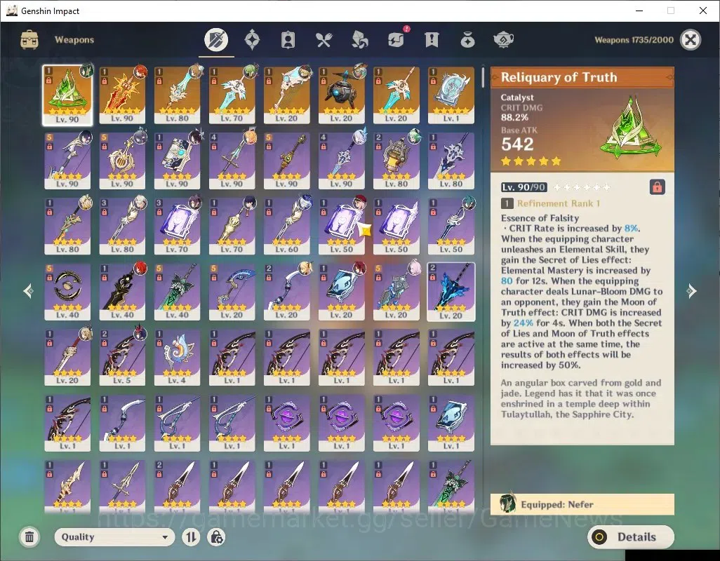 Genshin Impact Accounts ASIA|AR 58|PremTeam Mavu,Skirk,Nefer|12Limited+8(* image 20