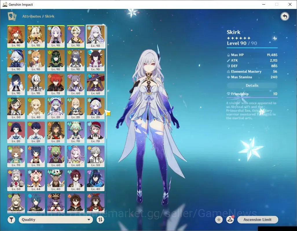 Genshin Impact Accounts ASIA|AR 58|PremTeam Mavu,Skirk,Nefer|12Limited+8(* image 6