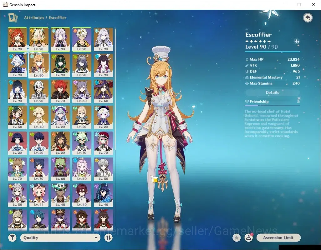 Genshin Impact Accounts ASIA|AR 58|PremTeam Mavu,Skirk,Nefer|12Limited+8(* image 8