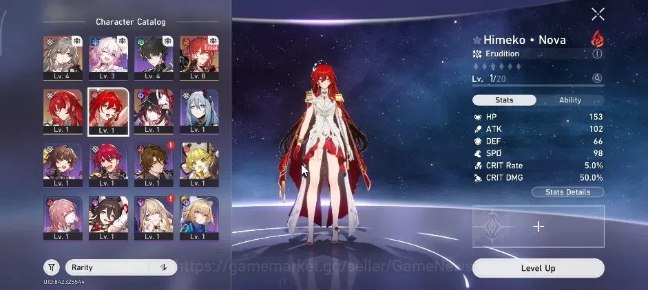 Honkai Star Rail Accounts Starter ASIA |TL 4|Prologue|3 Limited| Himeko Nova, Sparkle, Argenti |1 Golden Comp|Selector 1
