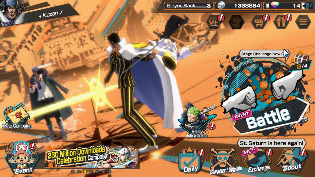 One Piece Bounty Rush Accounts Starter Global|3 EX|BP Kuzan,AMS[Borsalino],Gear5 Monkey D.Luffy|Rank