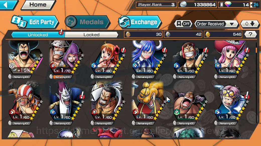 One Piece Bounty Rush Accounts Starter Global|3 EX|BP Kuzan,AMS[Borsalino],Gear5 Monkey D.Luffy|Rank 5