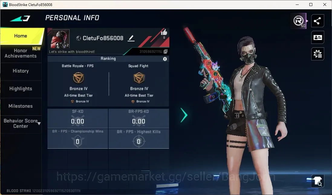Blood Strike Accounts Others ASIA|Eternal Gun: MP7 - Burning|1 Ultra Gun|1 Epic-Rename Card|Check SS BS3646B 1