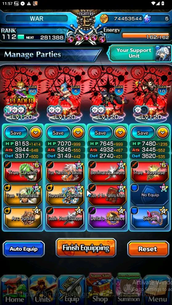 Grand Summoners Accounts Mid-Game Global|Rank 112|22 Ascend[LM IsliidTW,HimuraTW,WH 2
