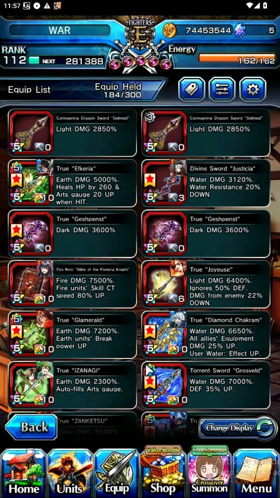 Grand Summoners Accounts Mid-Game Global|Rank 112|22 Ascend[LM IsliidTW,HimuraTW,WH 4