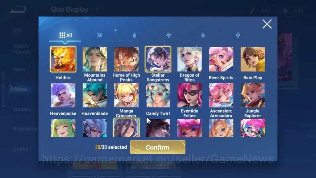 Honor of Kings Accounts Rare Skin Hero113 Skin329|Flawless Wukong,Mythic Diaochan,Lu Bu,Han Xin,AoT Eren&Levi,JJK Gojo,DC 19