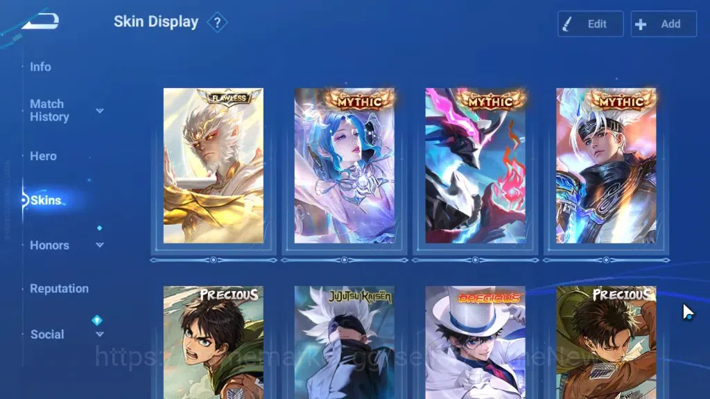 Honor of Kings Accounts Rare Skin Hero113 Skin329|Flawless Wukong,Mythic Diaochan,Lu Bu,Han Xin,AoT Eren&Levi,JJK Gojo,DC 3