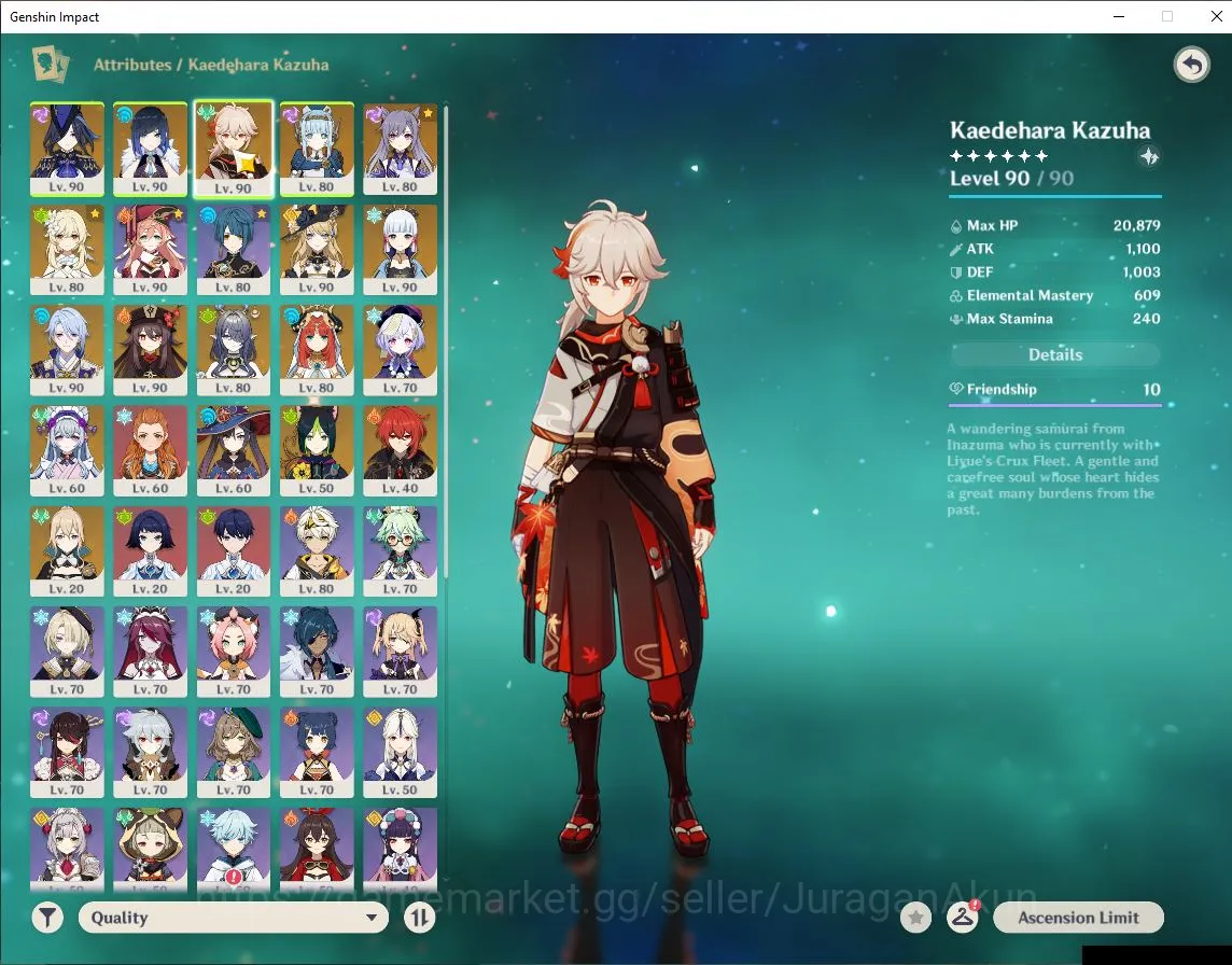 Genshin Impact Accounts Mid Game ASIA|AR 57|Free HSR|10 Limited+ 7 [5 Star's Weapon][Kazuha 2