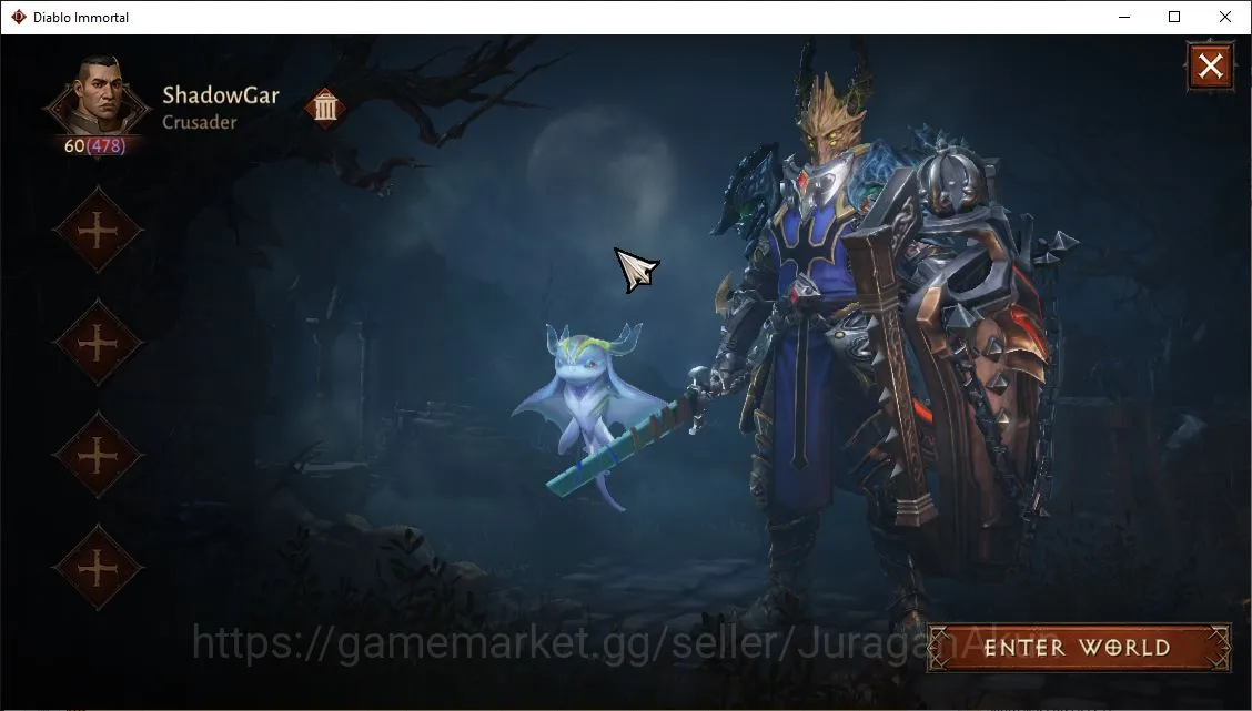 Diablo Immortal Mid-Tier SEA-izual|Lv60(478)Crusader|28K CR|Reso 390|Hell I image 1