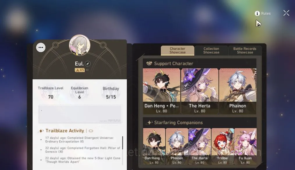 Honkai Star Rail End Game ASIA |TL 70|Free GI|14 Limited|[Phainon,The Herta, image 1