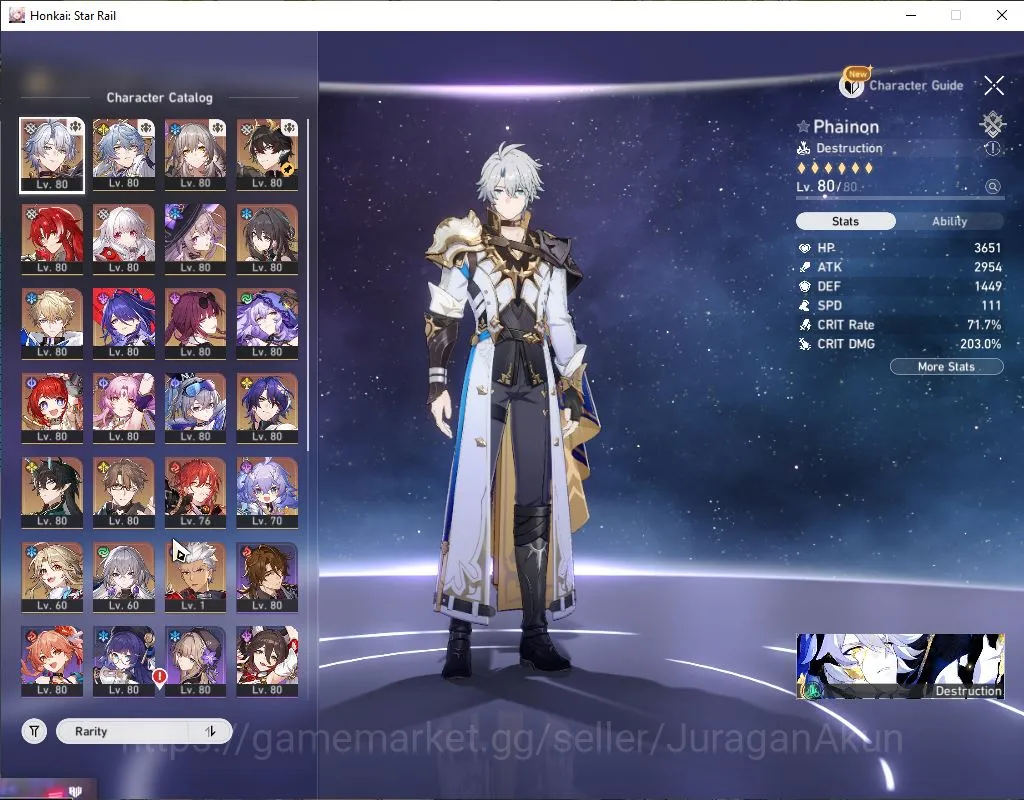 Honkai Star Rail Accounts End Game ASIA |TL 70|Free GI|14 Limited|[Phainon,The Herta,Black 2
