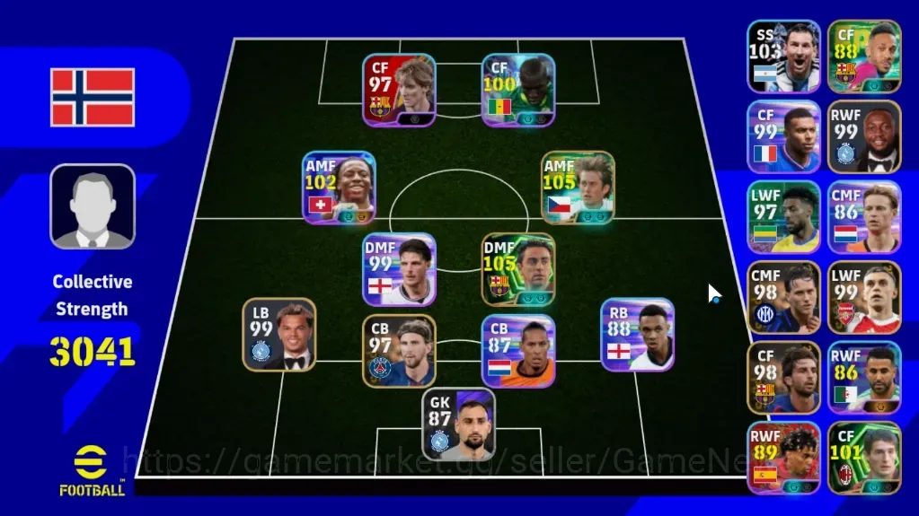 eFootball Accounts Legends & Iconic Players Android|Power 3038|Epic Xavi,Tomas Rosicky,Daniele Massaro,Aubameyang|Show Time 1