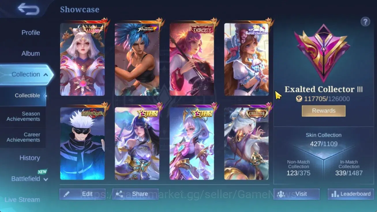 Mobile Legends: Bang Bang Accounts Hero 132|Skin 427|WDP 54 Day|Legend Lunox,JJK Xavi image 3