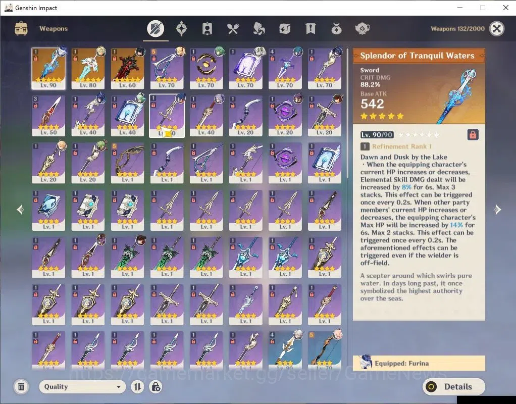 Genshin Impact Accounts ASIA|AR 54|7 Limited+3(*5Weapon)|Furina+Sign,Linne image 5