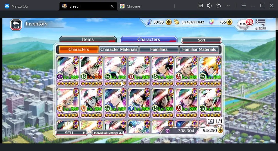 Bleach: Brave Souls Accounts Mid-Tier [GLOBAL] 51 [6 Star's lvl 200] (TYBW25 Uryu+Renji) Gin,Jushiro,Soi Fon,Ichigo 6