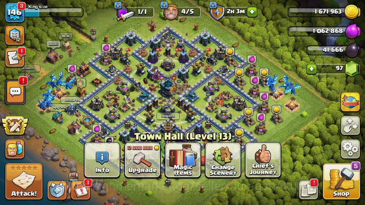 Clash of Clans Accounts TH 13-BH9|LV146|League Witch12|HH7|BK 60,AQ65,GW43 image 3