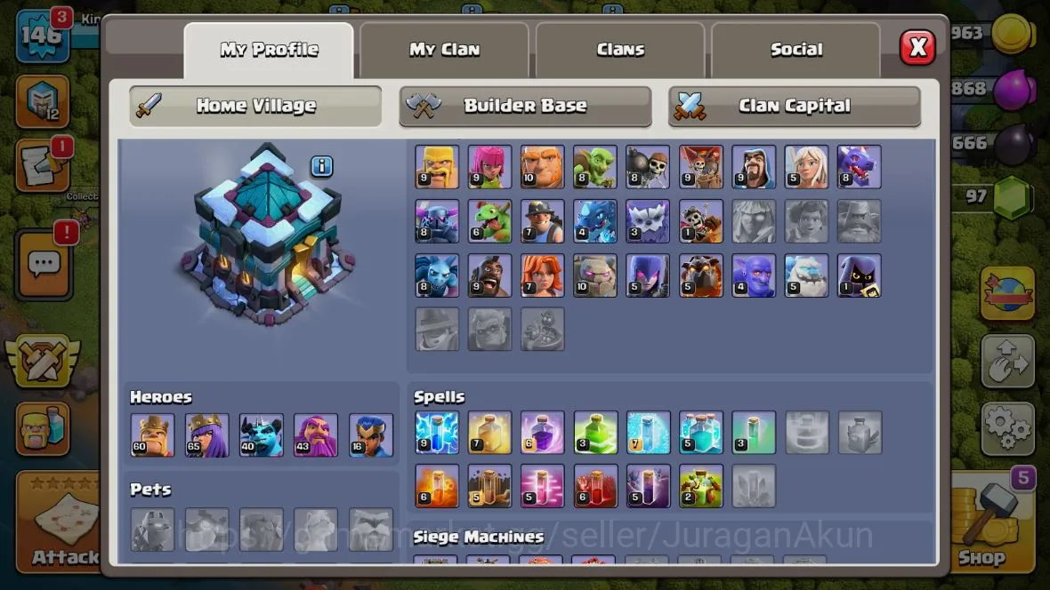 Clash of Clans Accounts TH 13-BH9|LV146|League Witch12|HH7|BK 60,AQ65,GW43 image 4