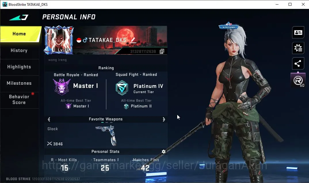 Blood Strike Accounts Mid-Tier Asia|ETERNAL ETHAN-Alien Walker|2 Limit RPK-Vermilion,Anniv FAL-Evodra|3 Ultra 2