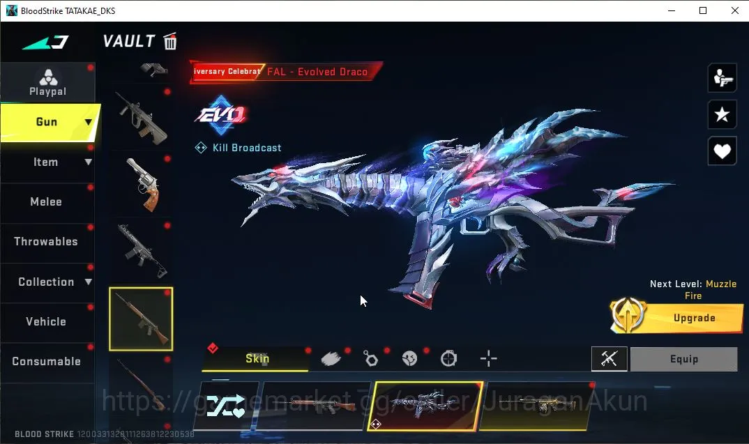 Blood Strike Accounts Mid-Tier Asia|ETERNAL ETHAN-Alien Walker|2 Limit RPK-Vermilion,Anniv FAL-Evodra|3 Ultra 6