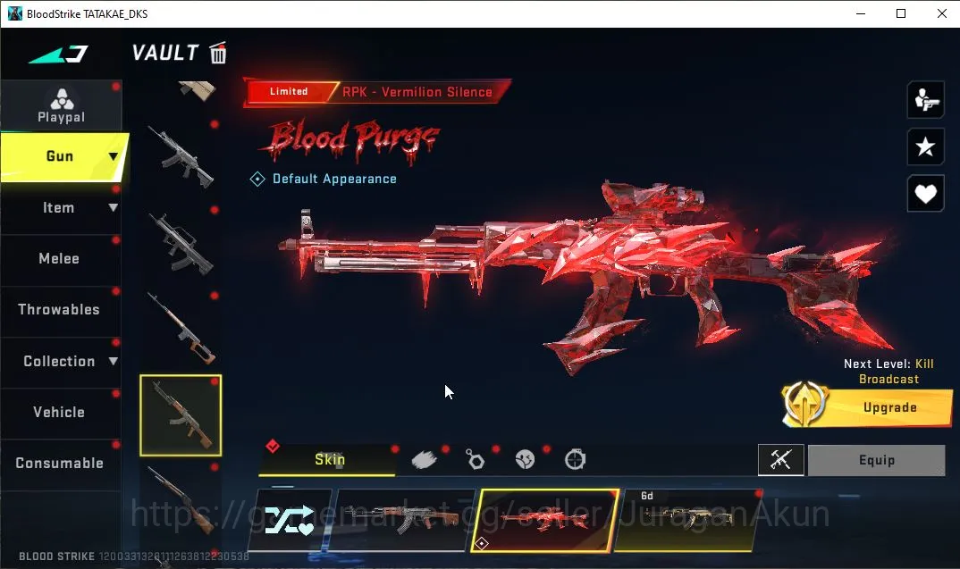 Blood Strike Accounts Mid-Tier Asia|ETERNAL ETHAN-Alien Walker|2 Limit RPK-Vermilion,Anniv FAL-Evodra|3 Ultra 8