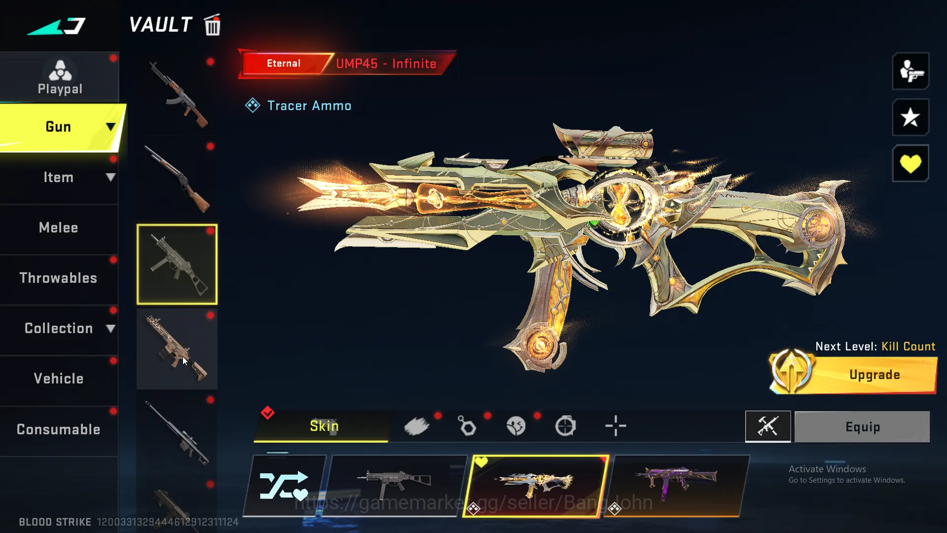 Blood Strike Accounts Others "Eternal Volt , Collab Ran Mikasa , Ultra Zero | Eternal Ump45 lvl 3 | Eternal Galil lvl 2 10